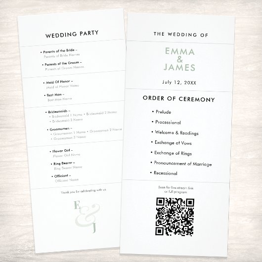 Sage Ampersand Mariage | Programme | Code QR