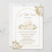 Sage and Ivory Little Lamb Baby Shower Invitation (Devant)