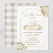 Sage and Ivory Little Lamb Baby Shower Invitation (Devant / Derrière)