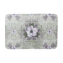 Sage and Lavender  Floral Bath Mat