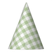 Sage and White Buffalo Plaid Gingham Feesthoedjes (Links)