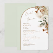 Sage Arch Pampas Boho Bridal Shower Uitnodiging (Voorkant / Achterkant)