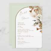 Sage Arch Pampas Boho Invitation de douche nuptial (Devant / Derrière)