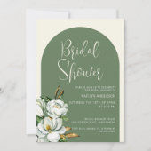 Sage Arch White Floral Bridal Showboat Invitation (Devant)