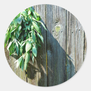 Sage Barn-wood, vers gesneden Ronde Sticker