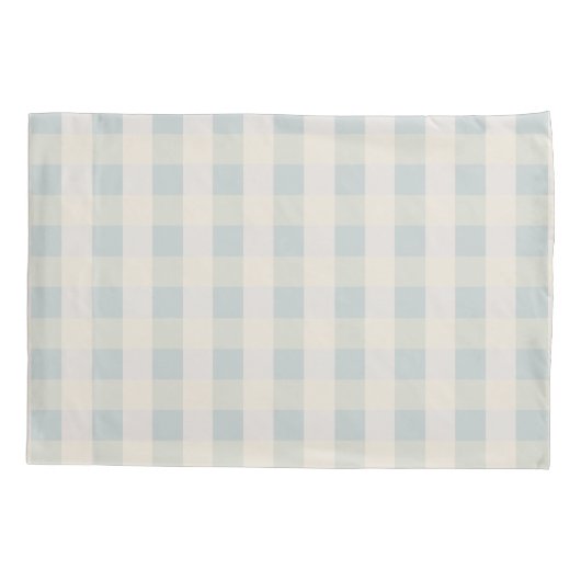 Sage Beige Cream Big Check Standard Pillowcase Kussensloop (Achterkant)