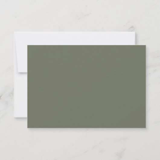 Sage Beige Elegant Script Response Kaart (Achterkant)