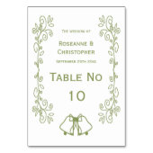 Sage Bells Scrollwork Ontwerp Wedding Kaart (Voorkant)