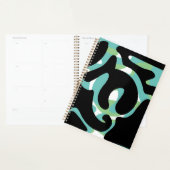 Sage Black Light Turquoise Moderne Mess Art abstra (Devant avec enveloppe)