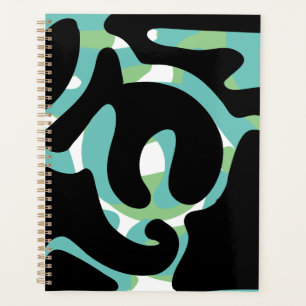 Sage Black Light Turquoise Moderne Mess Art abstra