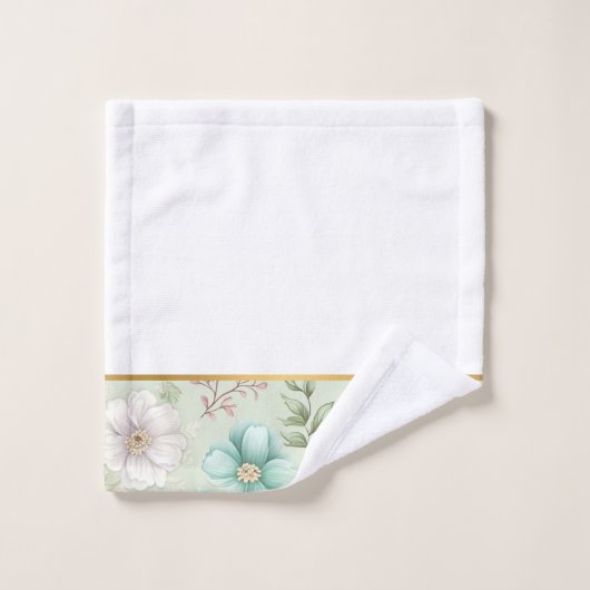 SAGE  BLOEMGOUD BADKAMER HANDDOEK SET (Wasdoekje)