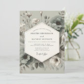 Sage Bloom Elegance Wedding Kaart (Staand voorkant)
