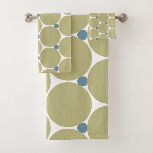 Sage Blue Dot Abstract Bad Handdoek (Insitu)