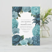 Sage Blue, Glacier Teal & Ice Mint Wedding Kaart (Staand voorkant)