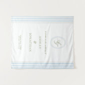 Sage & Blue Wedding Backdrop Tapestry Wandkleed (Voorkant (horizontaal))