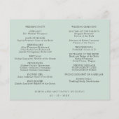 Sage Blush Floral Mariage chronologie et programme (Dos)