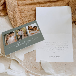 SAGE Bohemian Photo Mariage Carte de remerciements