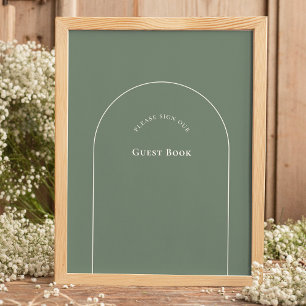 Sage Boho Arch Sage Mariage Signe du livre d'or