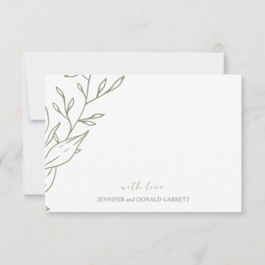 Sage Boho Bloem Bruiloft Bedankkaart (Achterkant)