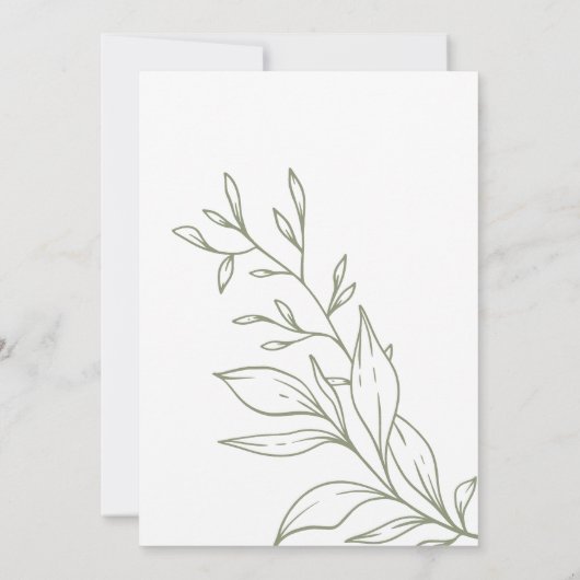 Sage Boho Bloem Bruiloft Gewoon Getrouwd Kaart (Achterkant)