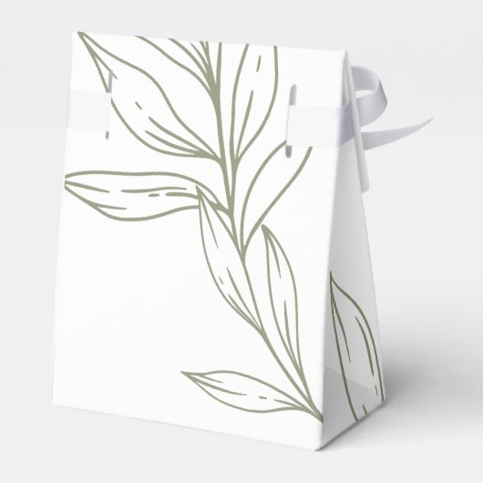 Sage Boho Bloemen Bruiloft Favor Box Bedankdoosjes (Achterkant)