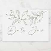 Sage Boho Bloemen Date Night Pot Voedselcontainer Etiket (Enkel label)