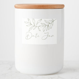 Sage Boho Bloemen Date Night Pot Voedselcontainer Etiket