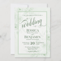 Sage Boho Bloemenschildering Stijlvol Schrift Huwe
