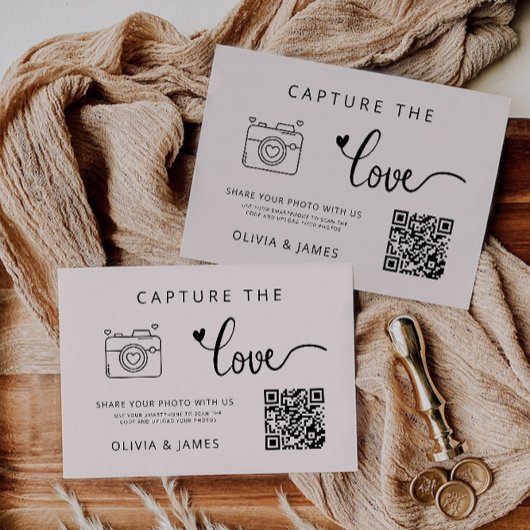 Sage Boho Capture la carte de code QR du Mariage L
