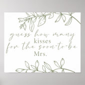 Sage Boho Fleurs Jeu de devinette de bisous Poster (Devant)