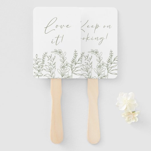 Sage Boho Flower zeg ja tegen de jurk Handwaaier (Voorkant en achterkant)