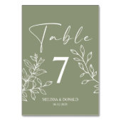 Sage Boho Flowers Simple Mariage Numéro de table (Par défaut)