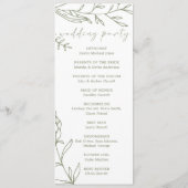 Sage Boho Flowers Simple Wedding Programme (Dos)