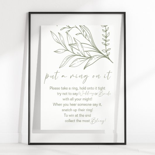 Sage Boho Flowers zet een ring op het spel Poster