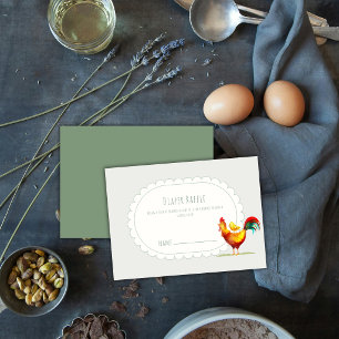 Sage Boho Haan Kuiken Luierspel Baby Shower Informatiekaartje