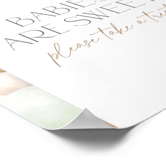 Sage Boho Pampas Grass Arch Baby shower Trekteken Poster (Hoek)