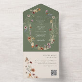 Sage Boho QR Code All In One Uitnodiging (Binnen)