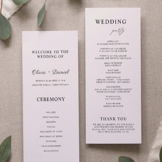 Sage Boho Wedding Ceremony Programma Sjabloon