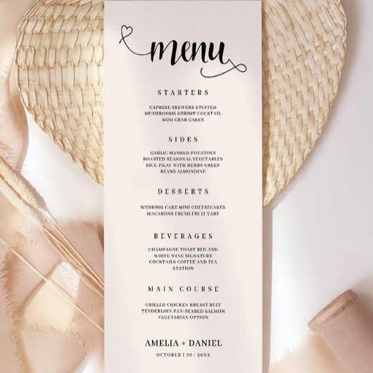 Sage Boho Wedding Menu Kaarten Sjabloon