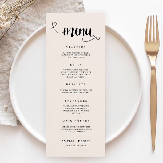 Sage Boho Wedding Menu Kaarten Sjabloon
