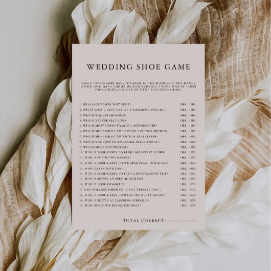 Sage Boho Wedding Shoe Game Sjabloon, Kaart