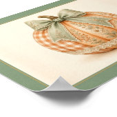 Sage Boog Gingham Patchwork Pompoen Poster (Hoek)