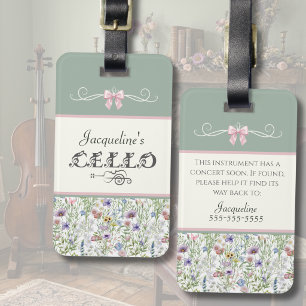 Sage Botanical Cello Student Instrument Hoes Label Bagagelabel