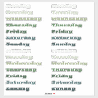 Sage Botanical Dagen van de Week Planner Sticker S