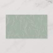 Sage Botanical Script Bridal Shower Thank You Gift Informatiekaartje (Achterkant)
