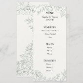 Sage Botanische Bruiloft Menu (Voorkant / Achterkant)
