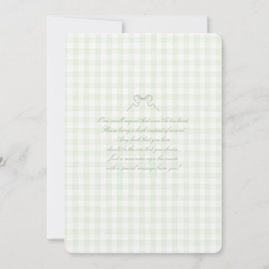 Sage Bow Baby Shower invitation (Dos)