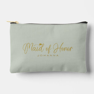 Sage bruidsmeisje script naam cosmetisch cadeau etui