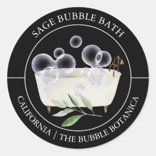Sage Bubble Bath-etiket Ronde Sticker