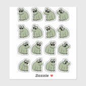 Sage Bubble Frogs - green kids cute. Sticker (Vel)